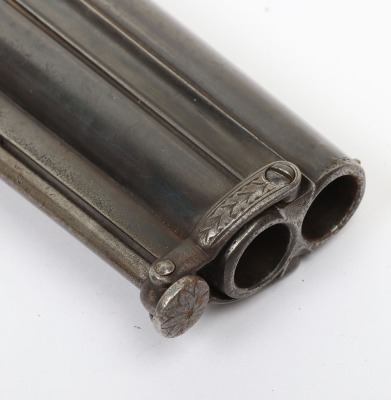 40 bore boxlock side hammer over and under percussion belt pistol by HENRY BECKWITH 58 SKINNER St SNOW HILL LONDON, - 7