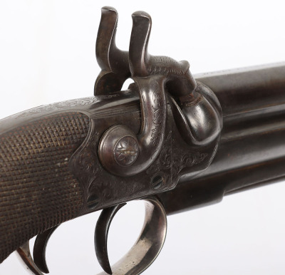40 bore boxlock side hammer over and under percussion belt pistol by HENRY BECKWITH 58 SKINNER St SNOW HILL LONDON, - 11