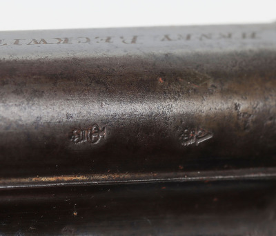 40 bore boxlock side hammer over and under percussion belt pistol by HENRY BECKWITH 58 SKINNER St SNOW HILL LONDON, - 13