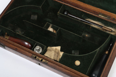 Pair of 28 bore flintlock travelling pistols by I. BLANCH, LONDON - 4