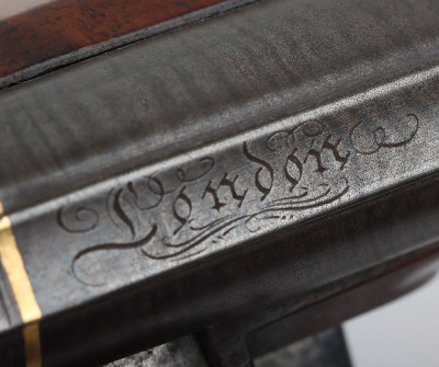 Pair of 28 bore flintlock travelling pistols by I. BLANCH, LONDON - 10