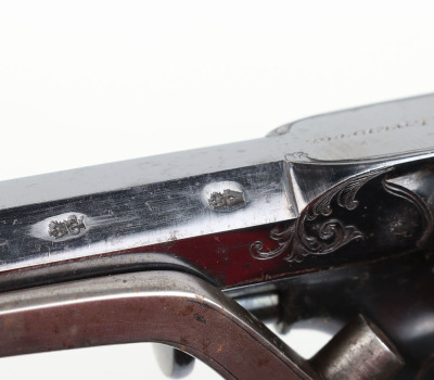 Good 5 shot 54 bore Tranter&rsquo;s patent self cocking percussion revolver No. 2,308 - 13