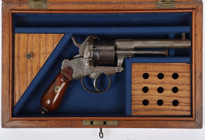 Belgian 6 shot 94 bore double action pin fire revolver No. 6098