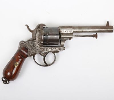 Belgian 6 shot 94 bore double action pin fire revolver No. 6098 - 2