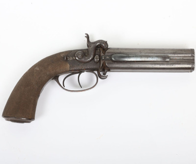 Scarce 4 shot 40 bore boxlock side hammer turnover percussion belt pistol by REILLY 502 NEW OXFORD ST. LONDON - 4