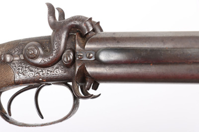 Scarce 4 shot 40 bore boxlock side hammer turnover percussion belt pistol by REILLY 502 NEW OXFORD ST. LONDON - 8