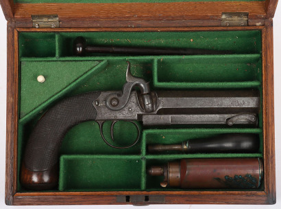 16 bore boxlock sidehammer percussion belt pistol