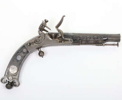 Fine 34 bore Scottish flintlock dress belt pistol by Ross of Edinburgh mid-19th century