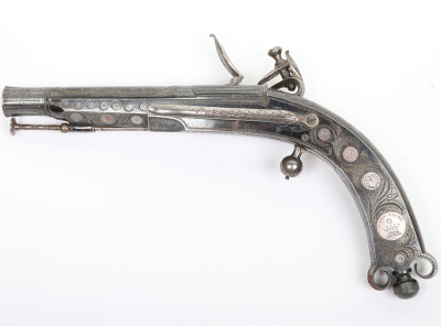 Fine 34 bore Scottish flintlock dress belt pistol by Ross of Edinburgh mid-19th century - 2