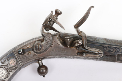 Fine 34 bore Scottish flintlock dress belt pistol by Ross of Edinburgh mid-19th century - 4
