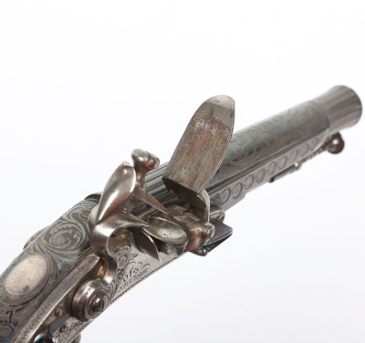 Fine 34 bore Scottish flintlock dress belt pistol by Ross of Edinburgh mid-19th century - 8