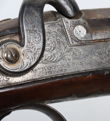 12 bore percussion sporting gun by JNo MANTON & SON - 10