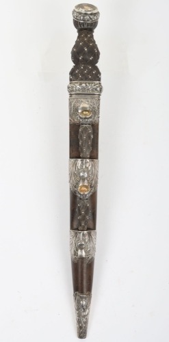 Early Victorian Scottish Highland dress dirk with hallmarked silver mounts