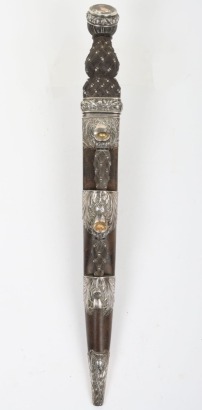 Early Victorian Scottish Highland dress dirk with hallmarked silver mounts