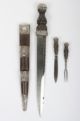 Early Victorian Scottish Highland dress dirk with hallmarked silver mounts - 3