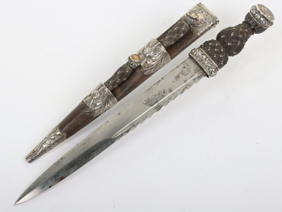 Early Victorian Scottish Highland dress dirk with hallmarked silver mounts - 11