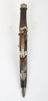 Late Victorian hallmarked silver (Glasgow, maker P.A, no date letter) Scottish Highland dress dirk