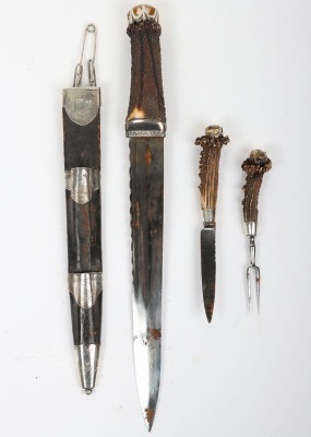Late Victorian hallmarked silver (Glasgow, maker P.A, no date letter) Scottish Highland dress dirk - 3