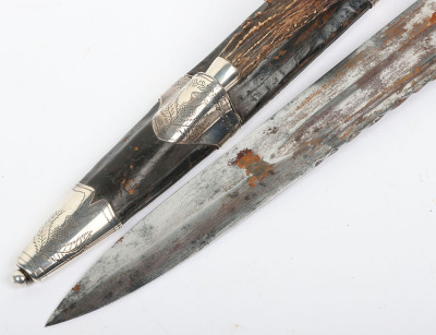 Late Victorian hallmarked silver (Glasgow, maker P.A, no date letter) Scottish Highland dress dirk - 5