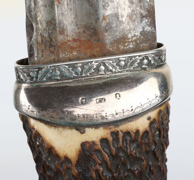 Late Victorian hallmarked silver (Glasgow, maker P.A, no date letter) Scottish Highland dress dirk - 8