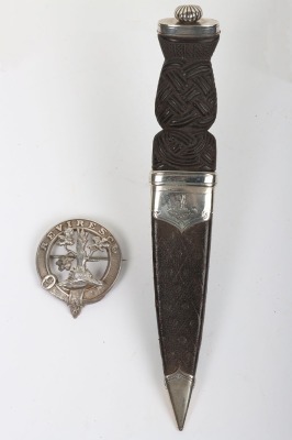 Hallmarked silver mounted Scottish sgian-dubh