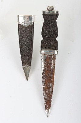 Hallmarked silver mounted Scottish sgian-dubh - 4