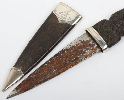 Hallmarked silver mounted Scottish sgian-dubh - 6