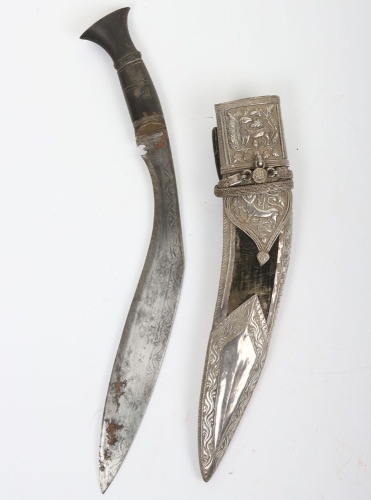 Indian silver mounted kukri