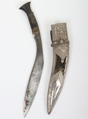 Indian silver mounted kukri