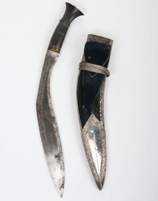 Indian silver mounted kukri - 2