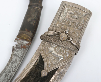 Indian silver mounted kukri - 4