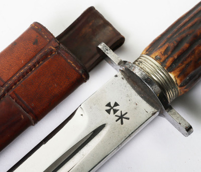 Large WW1 presentation hunting knife - 5