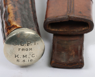 Large WW1 presentation hunting knife - 6