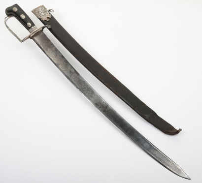 Hallmarked silver mounted hunting hanger, London 1777