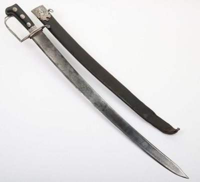 Hallmarked silver mounted hunting hanger, London 1777