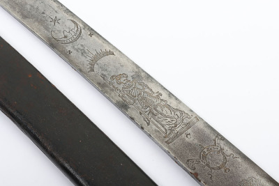 Hallmarked silver mounted hunting hanger, London 1777 - 5