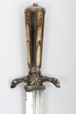 Continental silver mounted hunting hanger c.1780 - 4
