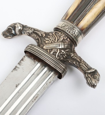 Continental silver mounted hunting hanger c.1780 - 6