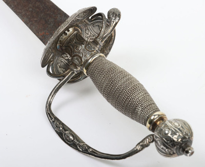 Continental silver mounted smallsword c.1760 - 9
