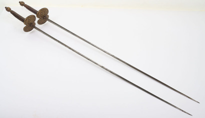 Scarce pair of fencing foils