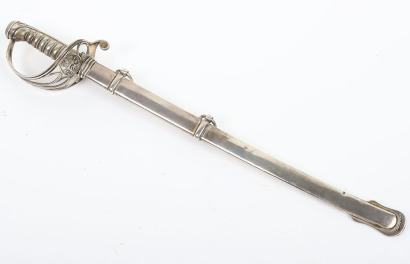 Hallmarked silver paperknife in the form of an 1845 pattern infantry officer&rsquo;s sword