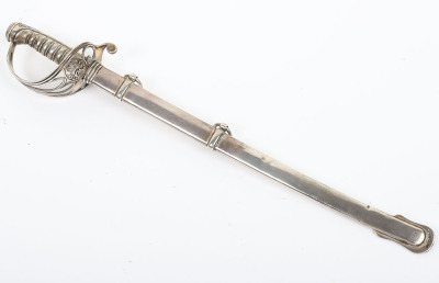 Hallmarked silver paperknife in the form of an 1845 pattern infantry officer&rsquo;s sword