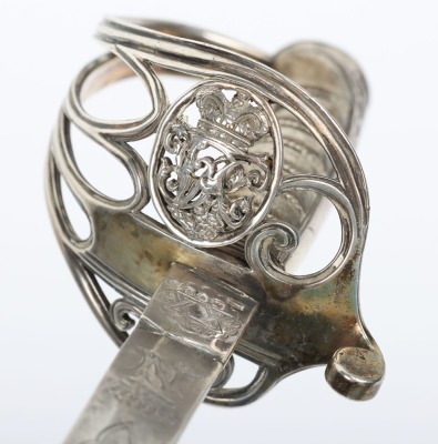 Hallmarked silver paperknife in the form of an 1845 pattern infantry officer&rsquo;s sword - 4