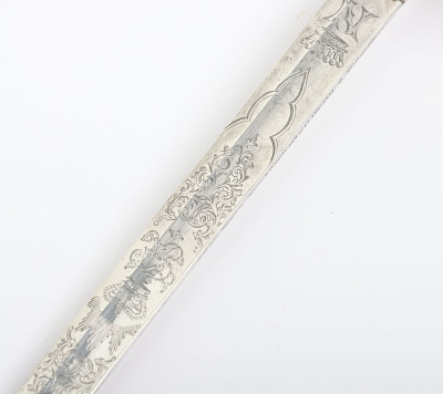 Hallmarked silver paperknife in the form of an 1845 pattern infantry officer&rsquo;s sword - 5