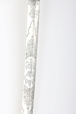 Hallmarked silver paperknife in the form of an 1845 pattern infantry officer&rsquo;s sword - 6