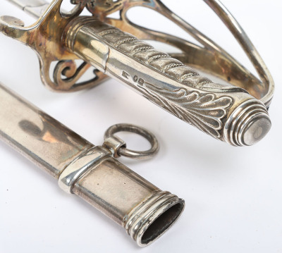 Hallmarked silver paperknife in the form of an 1845 pattern infantry officer&rsquo;s sword - 7