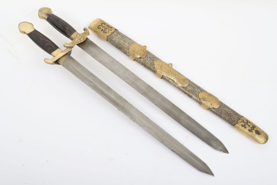 Late 19th century Chinese river pirate&rsquo;s double sword Jian - 2