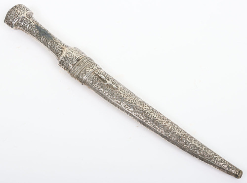 Ottoman Turkish silver mounted dagger jambya
