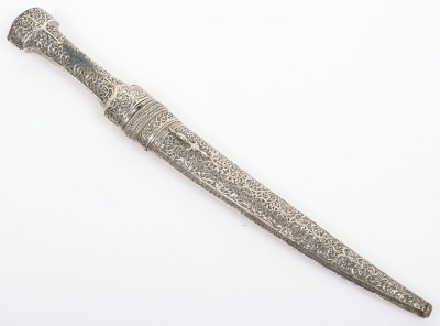Ottoman Turkish silver mounted dagger jambya
