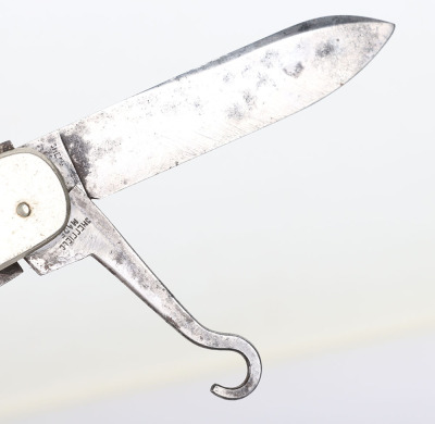 WW1 period sportsman&rsquo;s clasp knife with nickel sides - 5